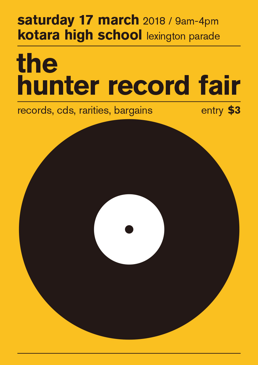 Poster for HUNTER RECORD FAIR MARCH 2018 A3